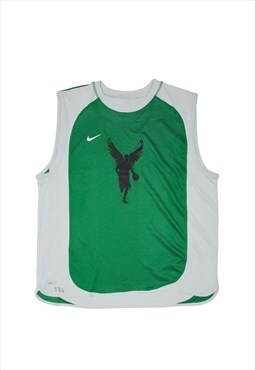 NIKE FIT Wings Basketball USA Jersey Green Sleeveless Mens L