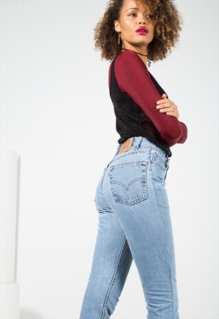VINTAGE 80S LEVI'S MOM JEANS MID WASH / 0001