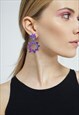 Confetti spark drop stud earrings in purple. Christmas fun