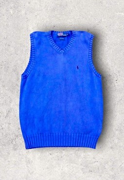 Vintage Blue Ralph Lauren Sleeveless Vest Gilet