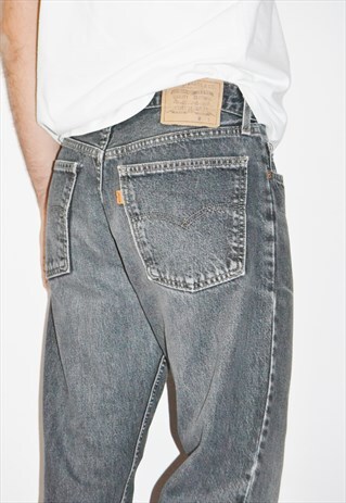 VINTAGE 90S LEVIS ORANGE TAB STONEWASHED BLACK JEANS