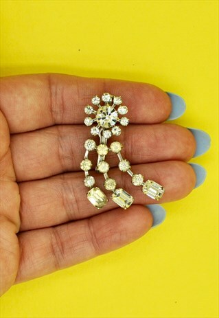 30S SHOOTING STAR BROOCH STATEMENT BLING VINTAGE JEWELLERY