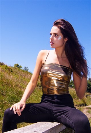 GOLD METALLIC CROP TOP