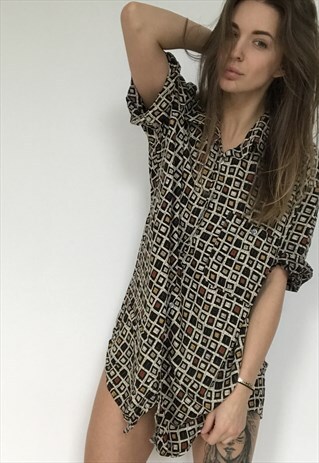 PATTERNED OVERSIZED RETRO VINTAGE UNISEX FESTIVAL SHIRT