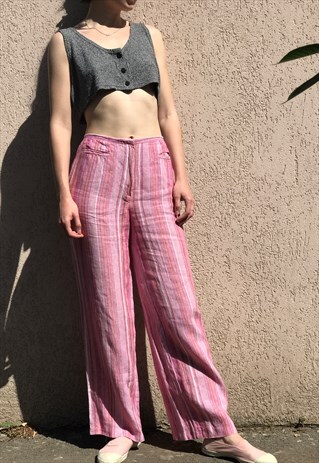 90S STRIPED FLARED TROUSERS