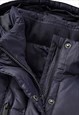 54 FLORAL ZIP UP HOOD PUFFER BUBBLE PADDED JACKET - BLUE