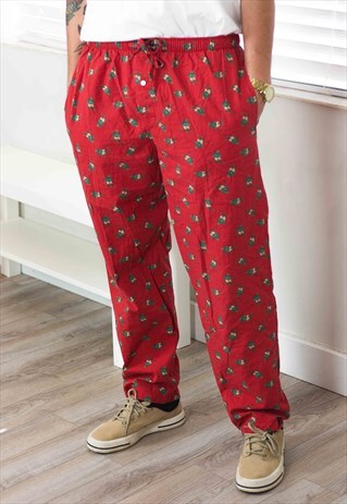 VINTAGE POLO BEAR RALPH LAUREN PAJAMA PANTS LOGO 90S M 8.1