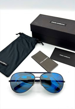 Dolce and Gabbana Sunglasses Aviator Blue Tinted Reflective 