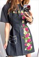 Black Apron With Red Roses 