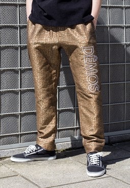 Gold Embroidered Logo trousers pants 