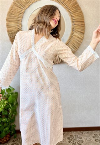 70's vintage geometric print vintage night gown