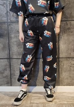 Teletubbies beam joggers handmade gothic cartoon overalls