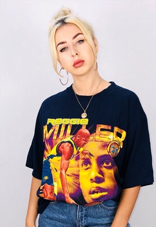 VINTAGE OVERSIZED INDIANA PACERS REGGIE MILLER TEE
