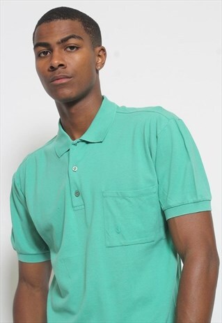 VINTAGE YVES SAINT LAURENT YSL POLO SHIRT GREEN