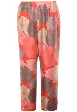 Vintage Silk Floral Print Trousers - W29