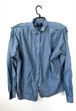 Blue Jean Cotton GAP Shirts With Shoulder Pads M