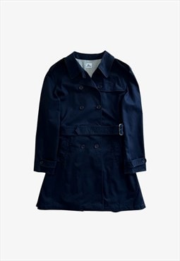 Vintage Y2K Women's Lacoste Navy Trench Coat