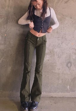 Miillow sexy low waist side pocket flared pants
