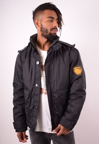 MENS VINTAGE JACKET LARGE BLACK 90S