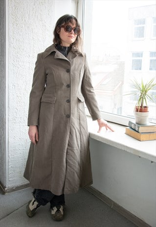 VINTAGE BROWN PADDED TIGER OF SWEDEN MAXI COAT