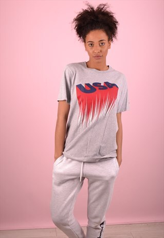 GREY ADIDAS USA T-SHIRT GBT4553