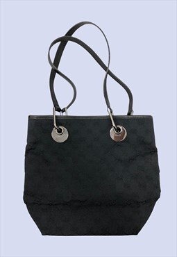 Gucci Designer Black Fabric Monogram Shoulder Bag
