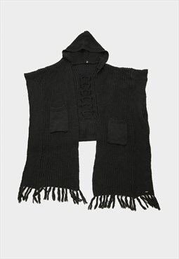 Vintage Y2K 00s DIESEL oversized knitted black cardigan