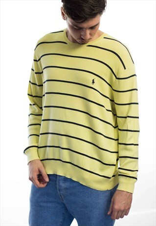 VINTAGE POLO RALPH LAUREN LOGO SWEATER JUMPER 90S X 12.4