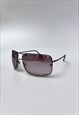 CHRISTIAN DIOR SUNGLASSES RECTANGLE TINTED REFLECTIVE PURPLE