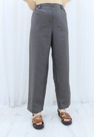 90S VINTAGE GREY HIGH WAISTED TROUSERS