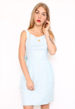 VINTAGE 50S BLUE LACE PARTY DRESS