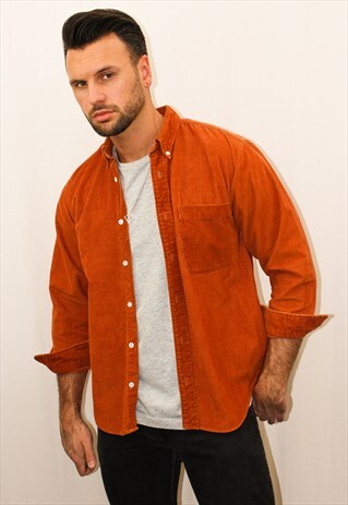 VINTAGE ORANGE CORDUROY SHIRT