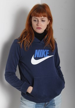 Vintage Nike Big Logo Sweatshirt Hoodie Blue