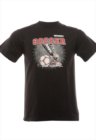 VINTAGE SOCCER PRINTED T-SHIRT - S