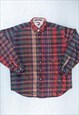 90s Tommy Hilfiger Red/Green Checkered  Flanel Shirt - B2992