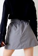 Y2K MINI SKIRT HIGH WAIST VINTAGE SKATER SKIRT SHINY NYLON