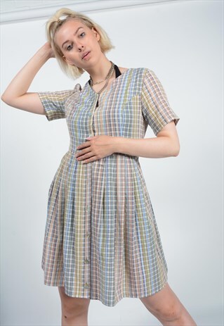 VINTAGE 90S CHECKED MINI DRESS