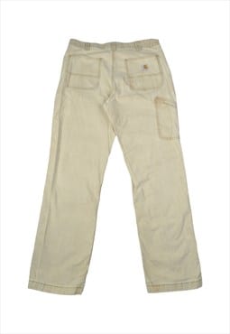 Vintage Carhartt Workwear Relaxed Fit Trousers Beige W36 L32