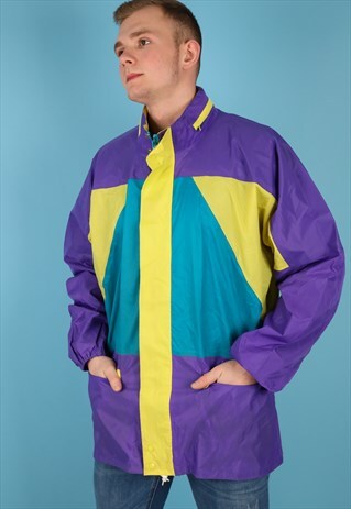 VINTAGE WINDBREAKER JACKET IN MULTI NJ550