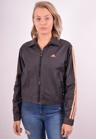 ADIDAS WOMENS VINTAGE TRACKSUIT TOP JACKET MEDIUM BROWN 90S