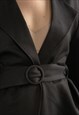 VINTAGE 80'S BLACK WOOL BELTED JACKET