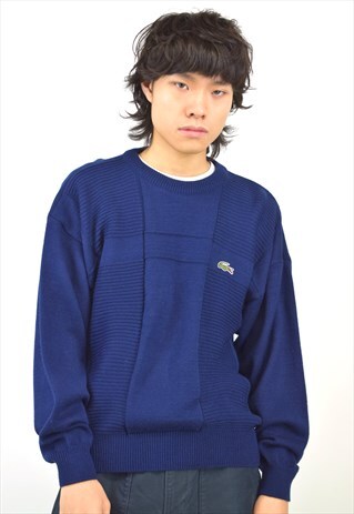 VINTAGE 90S LACOSTE BLUE JUMPER