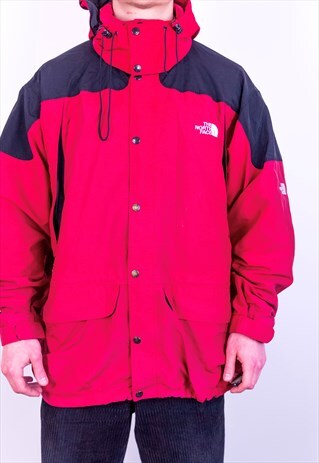 VINTAGE THE NORTH FACE HYVENT JACKET IN RED AND BLACK XL