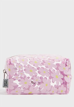 Skinnydip London Warped Lilac Glitter Flower Makeup Bag