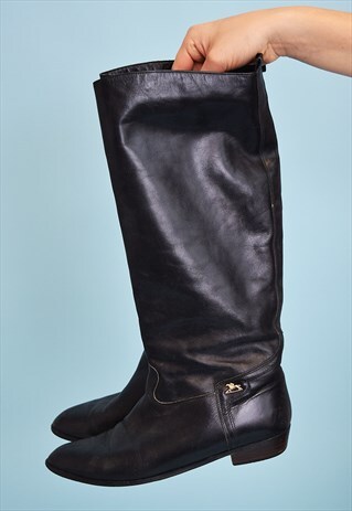 70'S RETRO MOD STYLE FAUX LEATHER FLAT COWBOY BOOTS