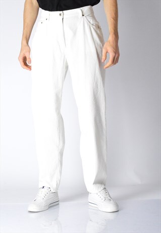 VINTAGE 90S UNISEX WHITE CORDUROY PANTS