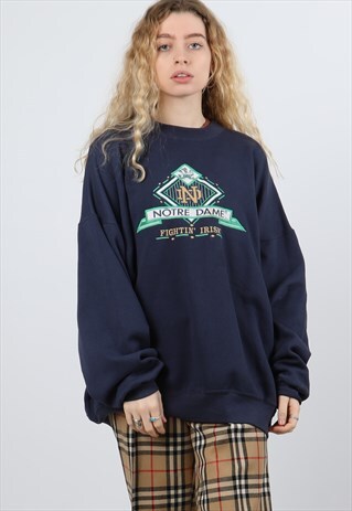 VINTAGE NAVY XXL EMBROIDERED SWEATSHIRT