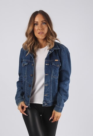 VINTAGE USA DENIM JACKET RUSTLER UK 10 SMALL (R2W)