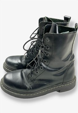 Vintage lace up ankle boots black uk 4 BV15342