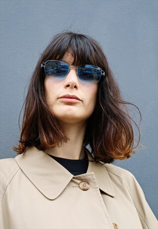 90S VINTAGE RARE NOS VERSACE MEDUSA DETAIL BLUE SUNGLASSES